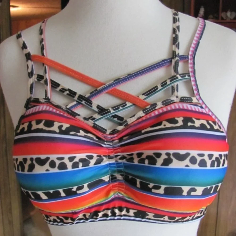 SERAPE/LEOPARD‎ BRALETTES WITH SUPPORT PADS